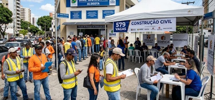 🏗️ Plantão de Empregos da Construção Civil em Fortaleza 27/08/2026 as 08hs: Vagas de Carteira Assinada no SINE Municipal (579 Vagas)