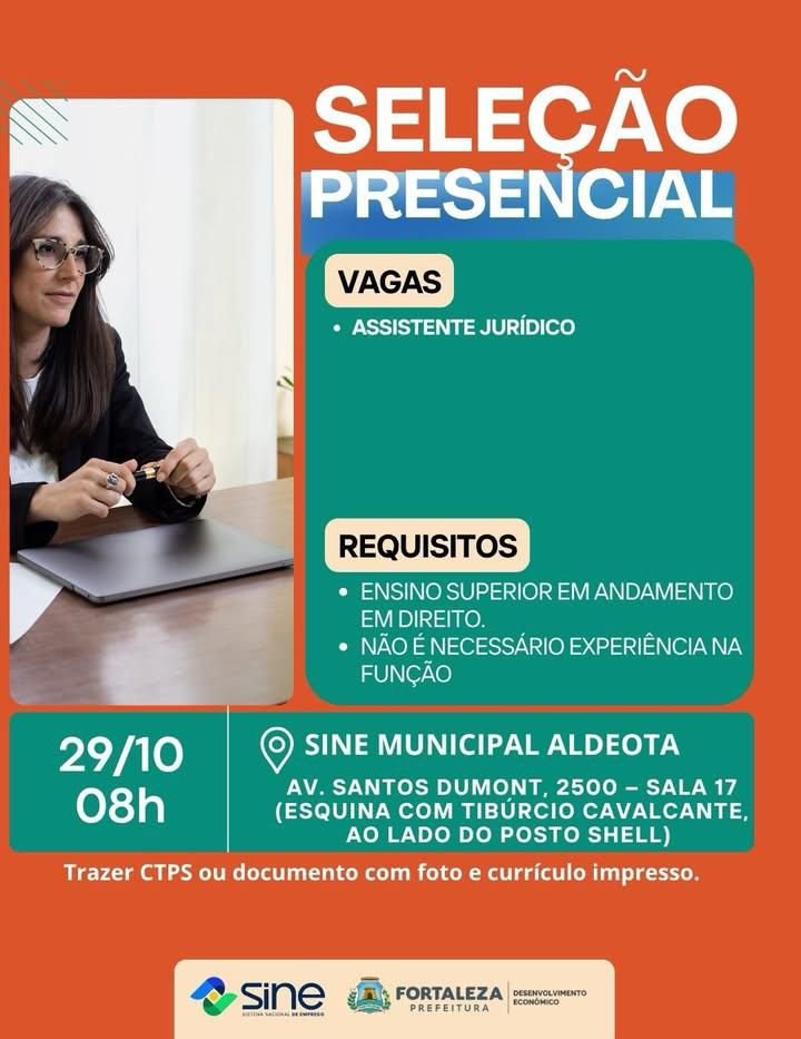 img_20261024_152644_315716106118840050366 Vaga para Assistente Jurídico, Seleção 28/10/26 as 08hs em Fortaleza/CE Assistente Jurídico